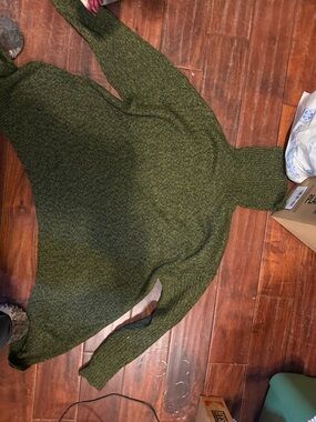 Olive Green Turtleneck Women's Sweater